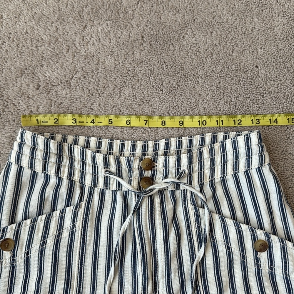 American Eagle Striped Drawstring Straight Legs pants | size 2 | blue & white - Picture 5 of 8